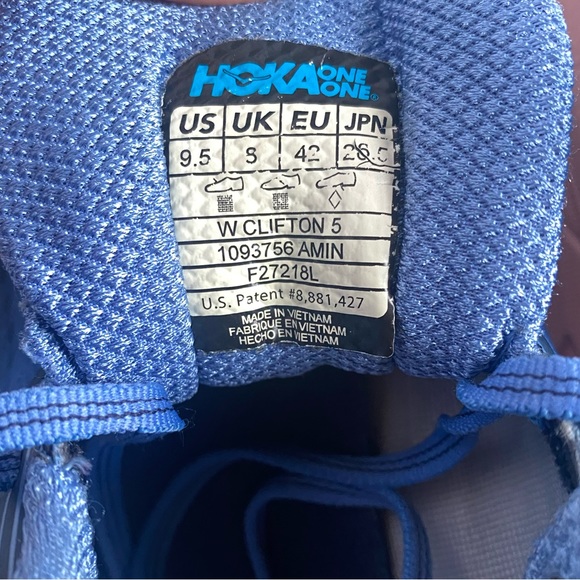 HOKA ONEONE CLIFTON 5 Allure/Mood Indigo 9.5 - Picture 7 of 11